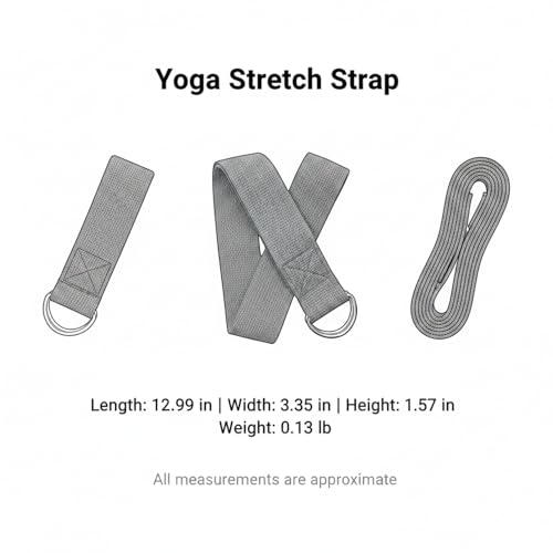 Yoga Stretch Strap, Polyester Exercise Strap for Flexibility Training and Assisted Stretches (1 PC) - color: Dark Gray