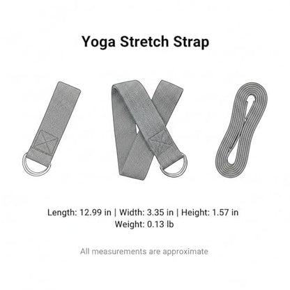 Yoga Stretch Strap, Polyester Exercise Strap for Flexibility Training and Assisted Stretches (1 PC) - color: Dark Gray