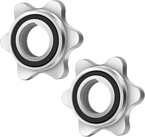 Lamoutor 2Pcs Anti-Slip Hex Nut Collar Screw for Barbell Dumbbell Weight Lifting - size: 25mm+28mm