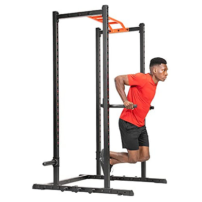 Sunny Health & Fitness Power Cage Squat Rack Upgrade Attachments, Dip Bar, Plate Bar Holder, Belt Squat, J Hook, Lat, Adapter, U Ring, Pull Up Bar, Landmine, Captain's Chair, Tricep Rope For Home Gym - style: Dip Bar
