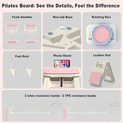 Pilates Reformer Board, Foldable Reformer for Full Body Exercise, Portable Pilates Equipment for Home Gym – Improve Posture & Flexibility