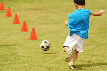 [ 48 Pack ] 7 Inch Plastic Traffic Cones Field Marker Cones Sport Training Traffic Cone Sets for Skate Soccer Indoor/Outdoor Agility Training & Festive Events Physical Education Flexible - Orange