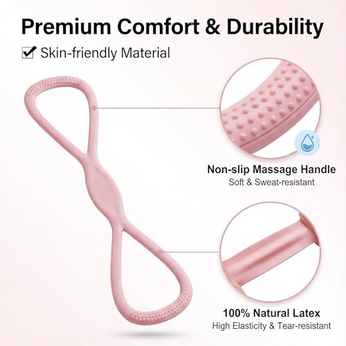 Resistance Bands, Figure 8 Resistance Bands for Women Men, 8 Shaped Resistance Rubber Band for Arms, Back, Shoulder Stretch with Handles, Not Break, Portable