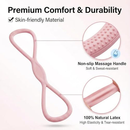 Resistance Bands, Figure 8 Resistance Bands for Women Men, 8 Shaped Resistance Rubber Band for Arms, Back, Shoulder Stretch with Handles, Not Break, Portable
