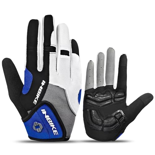 INBIKE Cycling Gloves for Men/Women Bike Gloves with Touchscreen-Padded Anti-Slip Mountain Biking MTB Bicycle Gloves for Cycling/Workout/Gym/Outdoor - color: Blue, size: Medium
