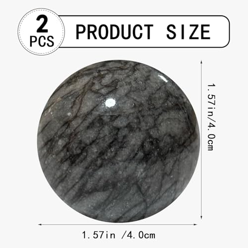 Baoding Balls Hand Therapy Balls, Dark Grey, 1.57 inch, 2 Pack - color: Dark Grey, size: Medium-1.57"