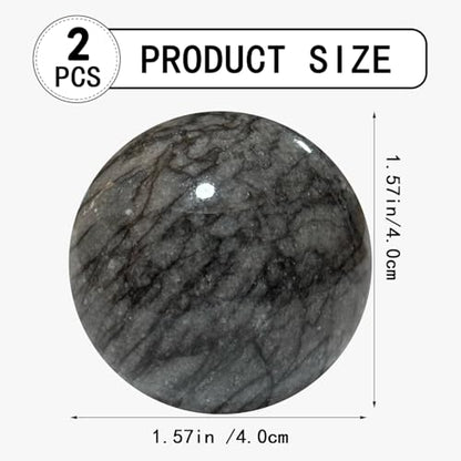 Baoding Balls Hand Therapy Balls, Dark Grey, 1.57 inch, 2 Pack - color: Dark Grey, size: Medium-1.57"
