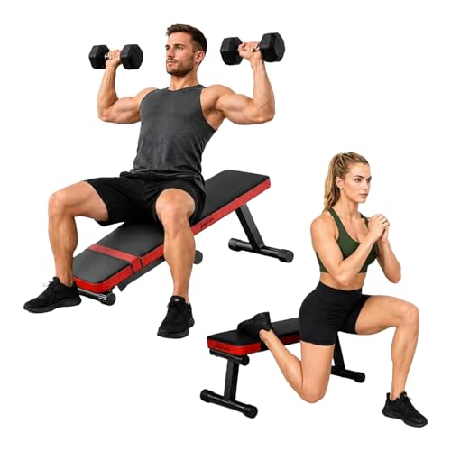 Flat Weight Bench 618 LB Workout Bench for Home Gym Adjustable Foldable Dumbbell Bench Press & Sit Up Exercise Bench for Strength Training