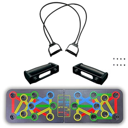 Pushup Board + Tummy Trimmer with Adjustable Hand Gripper 5 to 60 kg for Building a Complete Strength Building Home gym - TRICEP Exerciser, Bicep Builder, Chest Expander, Back Bitters