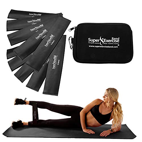 USA 14" x 3" Extra Long Latex Free Mini Loop Bands in 3, 5, 10 Pack Sets. 10 Strengths for Resistance Training, Stretching, Yoga, Toning. Plus an Exclusive iPhone App and E-Book. - color: s. Black X HEAVY Loop Band 10 Pack