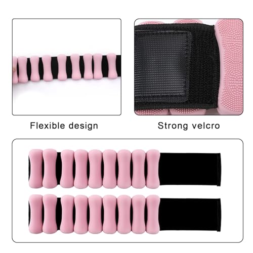 Adjustable Ankle Weights for Women - Non - slip Silicone, 2 - Pack 1lb Each, Leg weights, Black & Pink