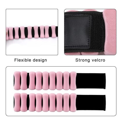 Adjustable Ankle Weights for Women - Non - slip Silicone, 2 - Pack 1lb Each, Leg weights, Black & Pink