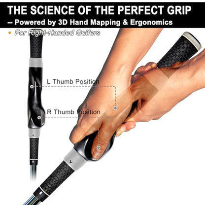 Golf Grip Trainer Right Hand, Grip Trainer Golf Club, Correct Hand Position - color: gray