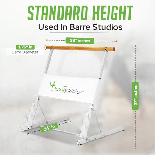 Portable Folding Exercise Bar for Barre, Balance and Ballet Home Workouts, Strong Freestanding Stable Design