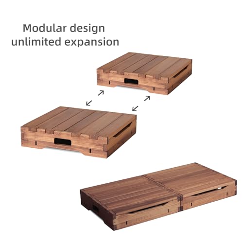 Wooden Platform 3.7" Height.One Step Stool Larger 31.5" for Adults&Senior. Carbonization Porch Step,Stair Assist Indoor&Outdoor,Bedside Foot Stepper,Mobility Stepping.for Handicap,Elderly,Kids
