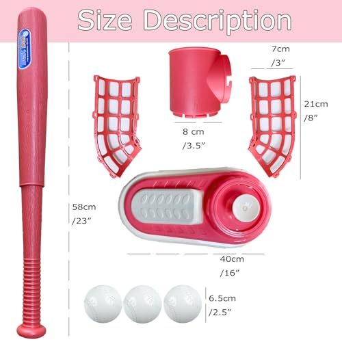 Kids Sports Baseball Toy Set,Trainer Hitting,Tee Popper Batting Training,Indoor/Outdoor,Durable Nylon Strength,Hitting Tee Popper Perfect Swings Tballs Training Equipment with 6 Balls