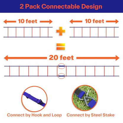 Sportneer Agility Ladder Speed Training Set 12 Rungs 20ft Detachable Exercise Ladders in 2pcs (6 rungs Each) with Ground Stakes for Soccer Football Footwork Training Ladder with Carry Bag