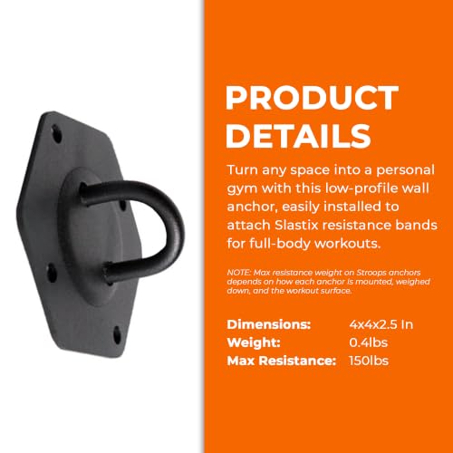Stroops Spine Resistance Band Wall Anchor for Home Gym Workouts | Resistance Bands Wall Mount System for Strength Training, Stretching and Fitness Exercises