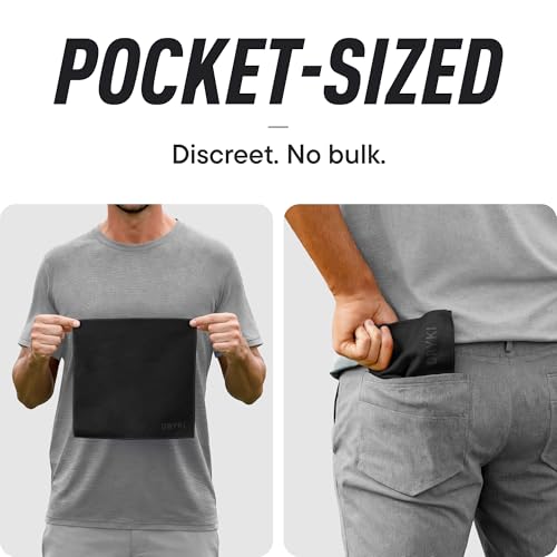 Sweat Absorbing Handkerchiefs - The Original Pocket-Sized Sweat Towels - Quick-Dry Microfiber Sweat Rags for Face, Hands, & Body - Men & Women - Gym, Sports, and Work (Black: 5 Pack)