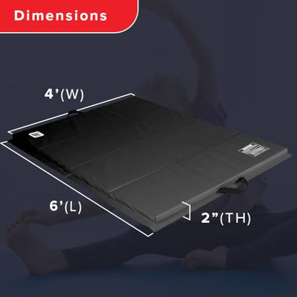 We Sell Mats - 4 ft x 6 ft x 2 - Personal Fitness & Exercise Mat for Home Workout - Lightweight and Folds for Carrying – All Purpose Gym Mat – Thick Mat for Yoga, Pilates, Stretches, Floor Exercises