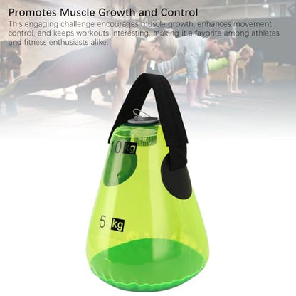 Water Filled Kettlebell Durable Soft Workout Tool for Home Gym Travel Green Exercise Gear for Athletes and Fitness Enthusiasts