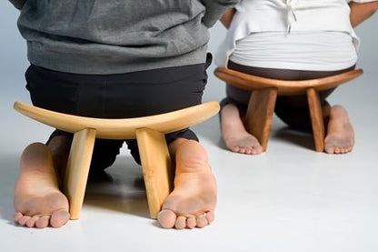 Meditation Bench IKUKO, Travel Yoga Stool, Walnut, Standard - color: Dark Walnut, size: Standard Height (7 inches)