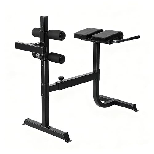 Cap Strength Roman Chair – Adjustable Back Extension Bench for Core & Glute Workouts, Heavy-Duty 300 LB Capacity - Black and Gray Options - color: Black
