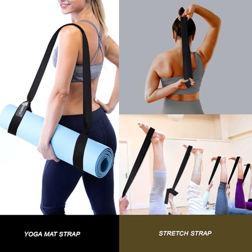 [MAT NOT Included] Yoga Mat Sling, Yoga Mat Straps for Carrying, Easy-Cinch Yoga Mat Holder Strap - color: #2-black