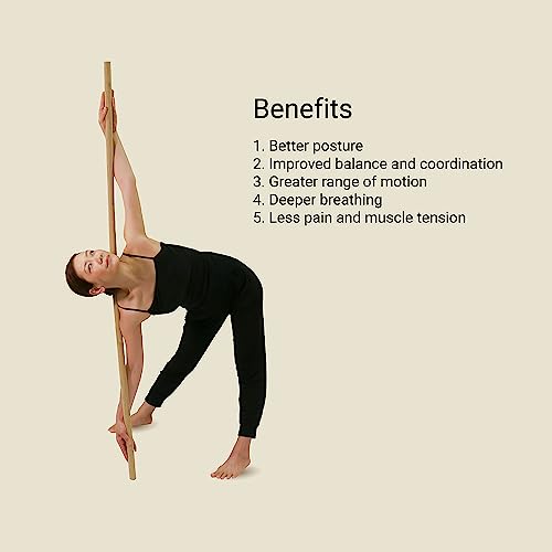 HSP 4' & 6' Collapsible Portable Foam Padded and Bendy Yoga Stick and Posture Pole for Deep Stretch, Flexibility, Mobiity Exercises, Balance, and Strength