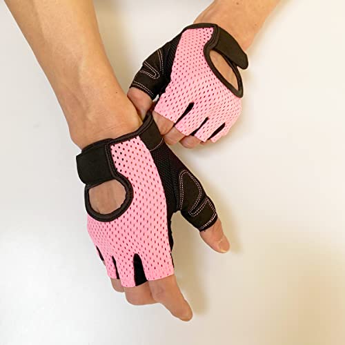 KEYDUACU Workout Gloves,Weight Lifting Fingerless Gym Exercise Gloves,Men's and Women's Anti-calluses Must-Have Fitness Gloves, Lightweight and Breathable - color: pink, size: Large
