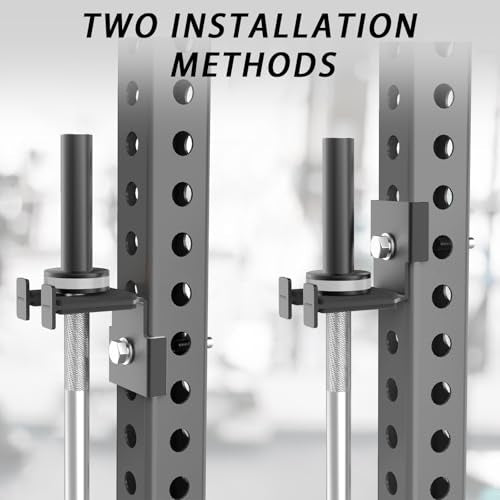 Rack-Mounted Olympic Barbell Holder for 2x2 & 2x3 Power Racks, No Drilling Required – Heavy-Duty Steel Storage with Protective Padding, Space-Saving Gym Equipment - color: fit 3x3"power racks