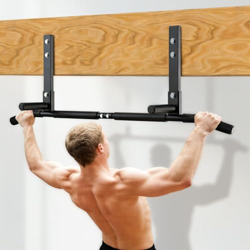 Pull Up Bar, 42"Wide-Grip PullUp Bar Upgrade，Pull Up Bar Suitable for Wooden Beams and Concrete Beams Efficiently Targets More Muscle Groups，Pullup Bar Anti-Slip Grip Treatment，Easy Installation