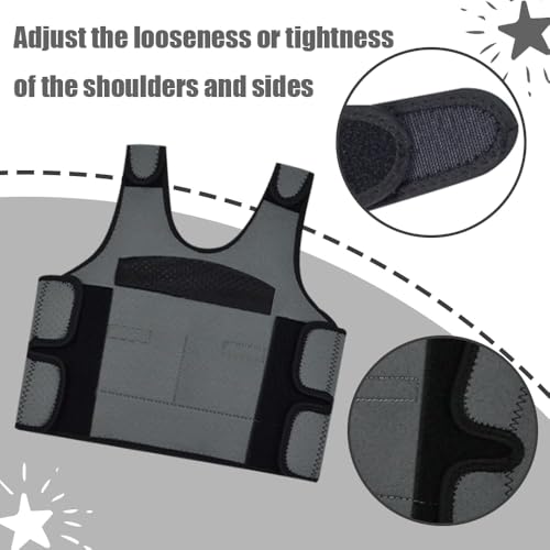 Weighted Vest for Kids Including 6 Removable Weights, (Medium, Ages 5 to 9) - color: Grey, size: Medium