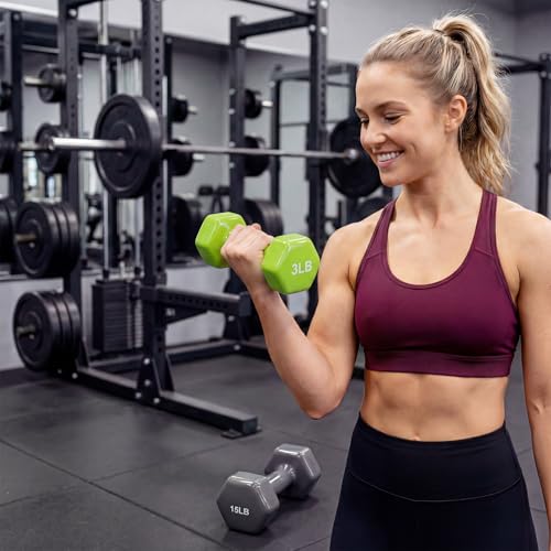 Dumbbell Set for Women and Men,Neoprene Coated Free Hand Weights Set - color: Smooth Surface, size: 1+2+3 lbs