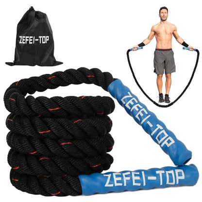 Jump Rope, 3.75 LB/2.65 LB Weighted Jump Rope for Fitness, Heavy Skipping Rope for Home Gym Workout, Weight Loss, Strength Training, Total Body Exercise Equipment
