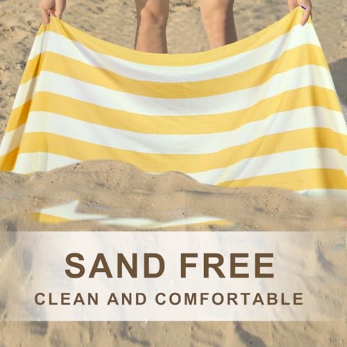 Genovega 6 Packs Oversized Turkish Beach Towels Thin Quick Dry Sand Free Pool Swim Bathing Towel Extra Large Travel Blanket Adult Essentials Accessories Summer Vacation Stripe - color: 6 Multi Stripe