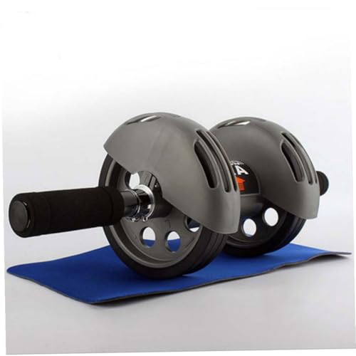 Automatic Rebound Wheel Ab Roller with Non-slip Handles and Wear-resistant Material Core Training Exercise Tool with Blue Kneeling Pad for Home Gym Fitness