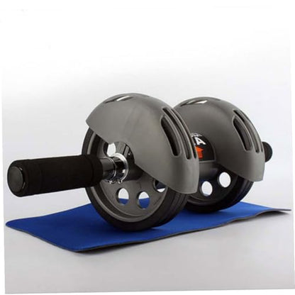 Automatic Rebound Wheel Ab Roller with Non-slip Handles and Wear-resistant Material Core Training Exercise Tool with Blue Kneeling Pad for Home Gym Fitness