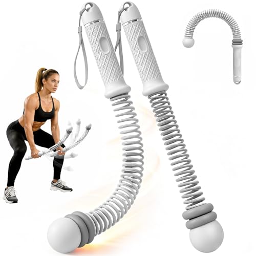 Ropeless Battle Ropes, Portable Weighted Fitness Equipment for Home Gym, HIIT Strength & Low-Impact Cardio Workout, No Anchor Needed and with Non Slip Handle, Suitable for Men & Women - color: Gray