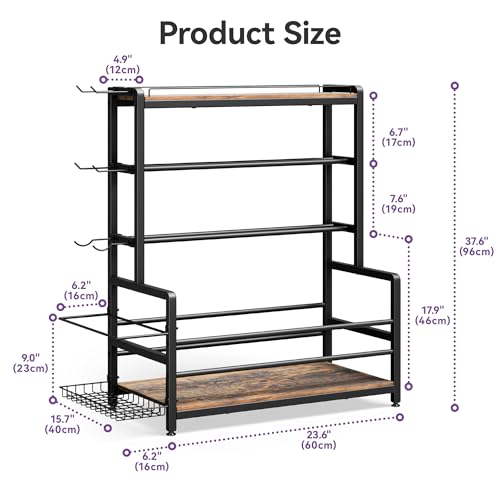 Gym Home Equipment Weight Rack – 3‑Tier Workout Storage Stand for Dumbbells & Kettlebells, Medicine Ball Holder, Steel Organizer with Side Basket, Hooks