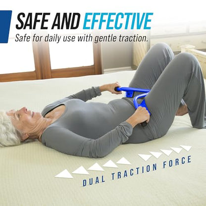 Lo-Bak TRAX Lumbar Spine Stretcher - Upper & Lower Back Stretcher Pain Relief – Portable Spine Decompressor & Back Cracking Device for Herniated Discs, Sciatica, Scoliosis - Blue - color: Blue
