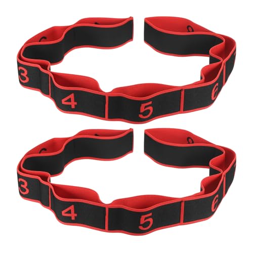 PATIKIL Exercise Bands, Yoga Stretching Strap Latin Elastic Bands for Physical Dance Stretch Pilates Resistance Bands - color: Black/Red