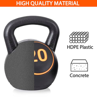 4-Piece Kettlebells Weights Set, Wide Grip Strength Training Soft Kettlebell, Exercise Fitness Concrete Weight, Full Body HIIT Workout, Weights for Women at Home 5 lbs 10 lbs 15 lbs and 20 lbs lb Dumbbells