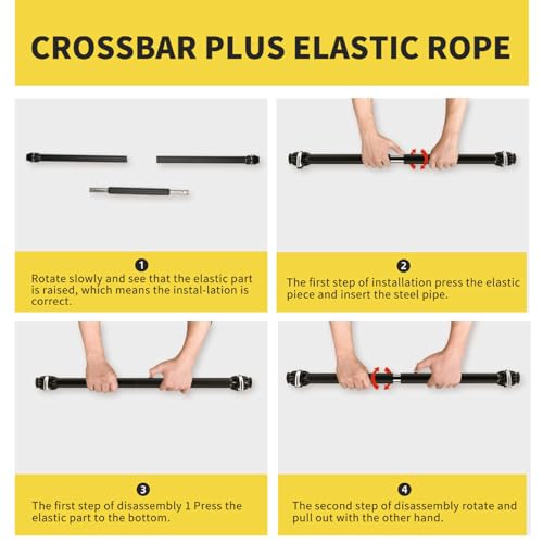 Resistance Band Bar, Portable 43 Inch Pilates Bar with Resistance Bands Home Gym Workouts Stick Squat Yoga Pilates Flexbands Kit for Full Body Shaping
