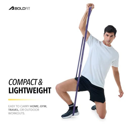Boldfit Heavy Resistance Band for Exercise & Stretching, Pull Up Band Suitable in Home & Gym Workout, Power Bands for Men & Women. (Purple 30-45 kg Resistances)(Material: Latex)