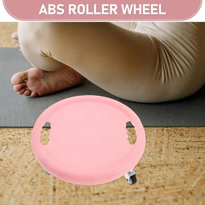 Generic Abdominal Wheel Board and Exercise Sliders with Elbow Support, Silent Fitness Core Trainer for Home Workout, Pink Ab Roller Disc for Strengthening Abs and Waist