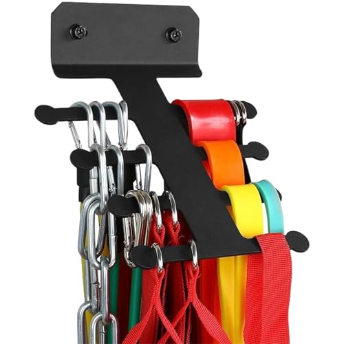 Gym Wall Storage, 4 Layers Heavy Duty Metal Gym Equipment Storage, Sapce-Saving Wall Mount Organizer, Non Slip Resistance Band Rack for Home Workout