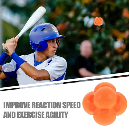 Agility Training Reaction Ball 7cm Tangerine Hexagonal Speed and Reflex Bounce Ball for Hand-Eye Coordination Soccer Baseball Boxing Training