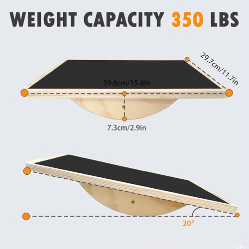 Balance Pad,Non Slip Heavy Duty Wood Fitness Equipment | Wobble Balance Board | for Men Women Adults Teens Senior Home Gym Office Wife Husband Son Daughter