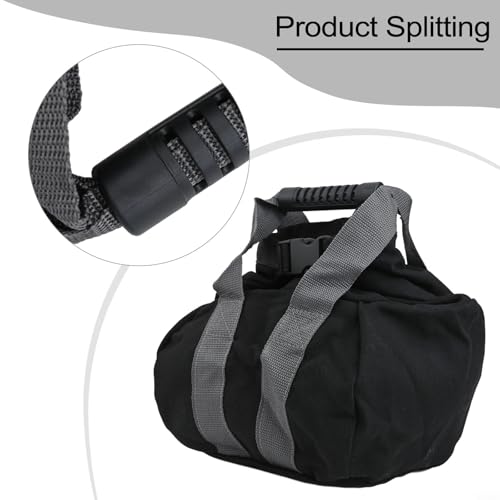 Adjustable Canvas Kettlebell Sandbag with Ergonomic Handle,for Fitness Strength Training Yoga Home Gym Workouts Supports 0-35 lb